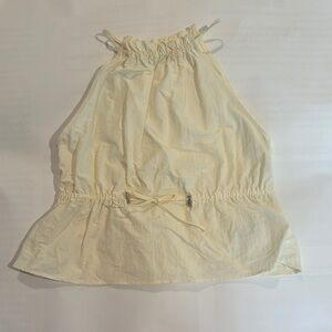 Zara Cream Ruffled Halter Top